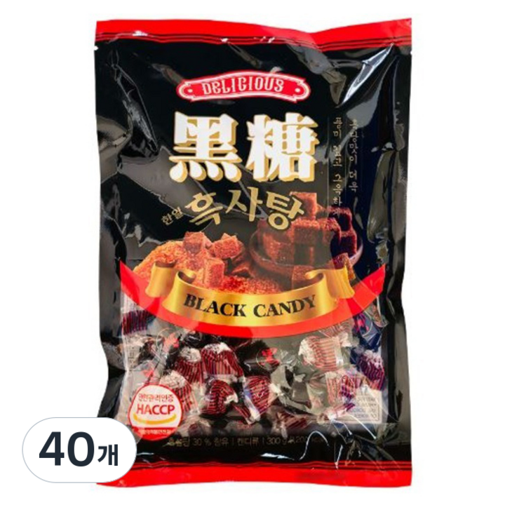 한일 흑사탕, 40개, 300g