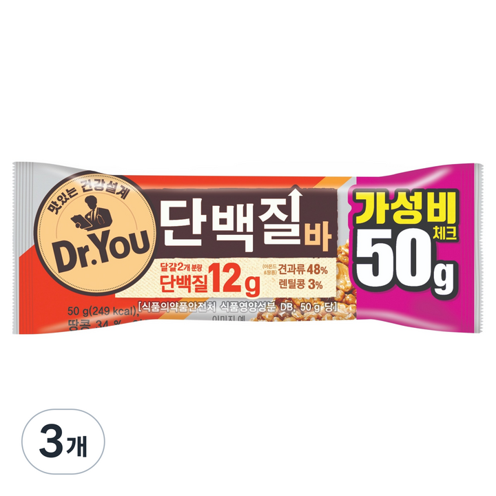 닥터유 오리온 단백질바, 50g, 3개