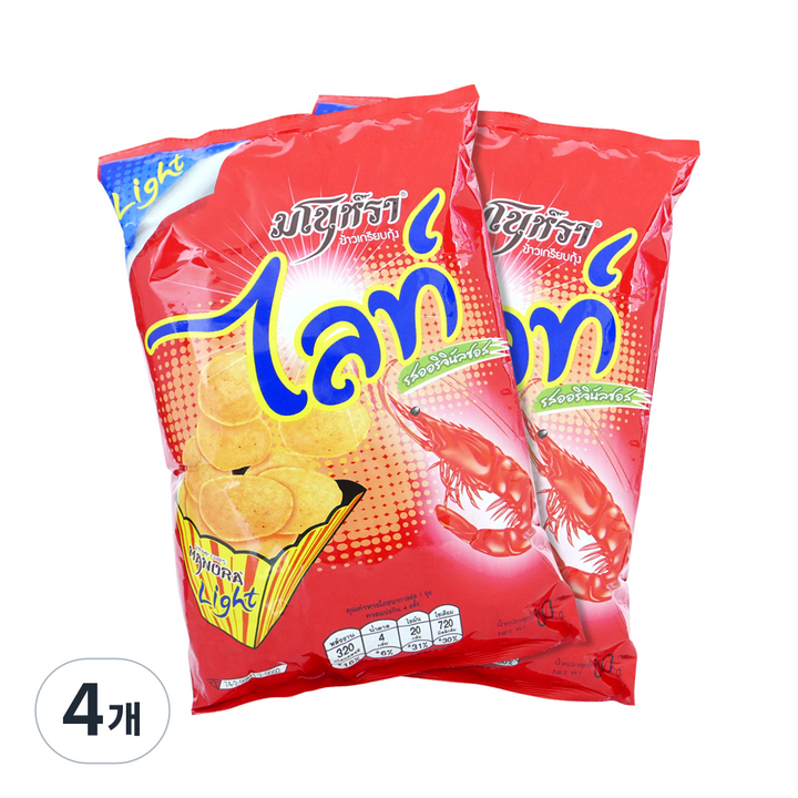 마노라 새우칩 순한맛, 60g, 4개