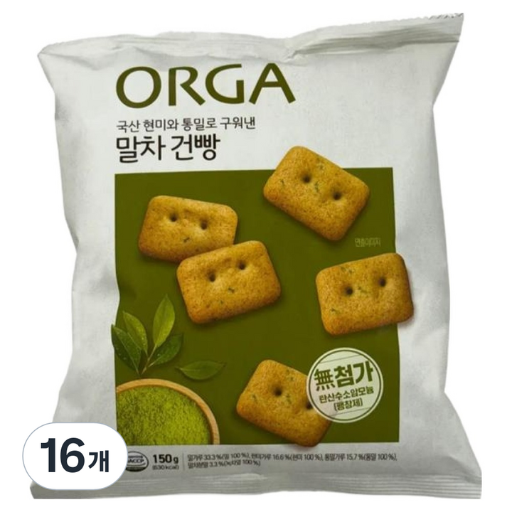 올가홀푸드 말차 건빵, 150g, 16개