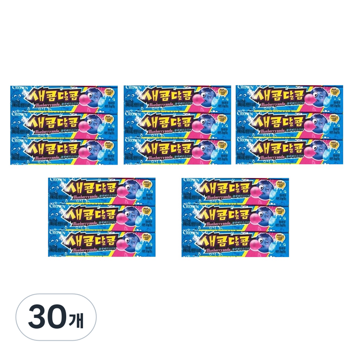 크라운 새콤달콤 블루베리소다, 29g, 30개