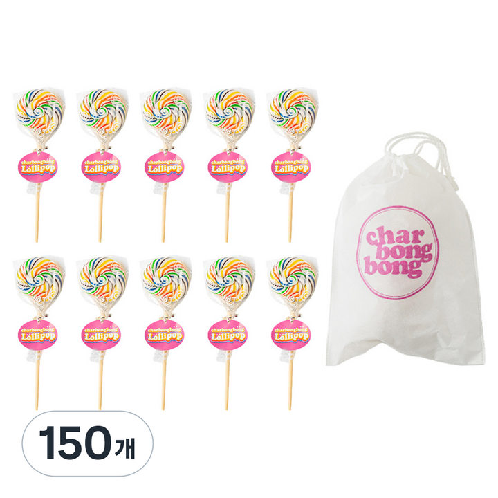 샤르봉봉 롤리팝 오로라 막대사탕, 150개, 25g