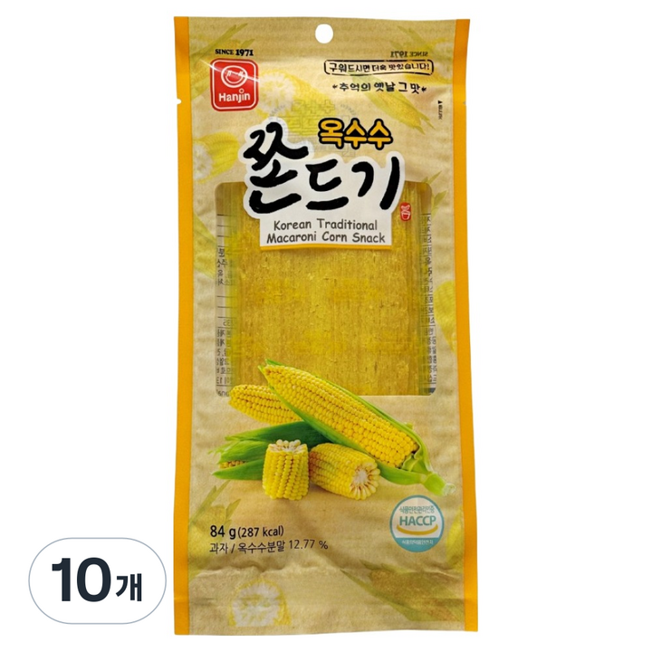 한진식품 옥수수 쫀드기, 10개, 84g