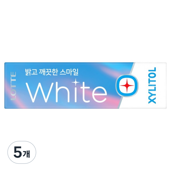 롯데자일리톨 자일리톨 화이트 껌, 24g, 5개