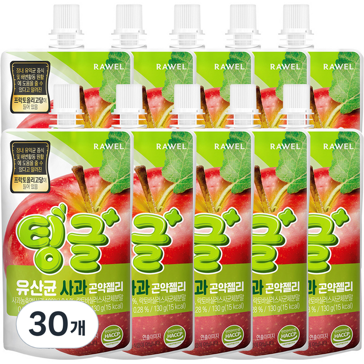 로엘 팅글 곤약젤리 유산균 사과맛, 130g, 30개