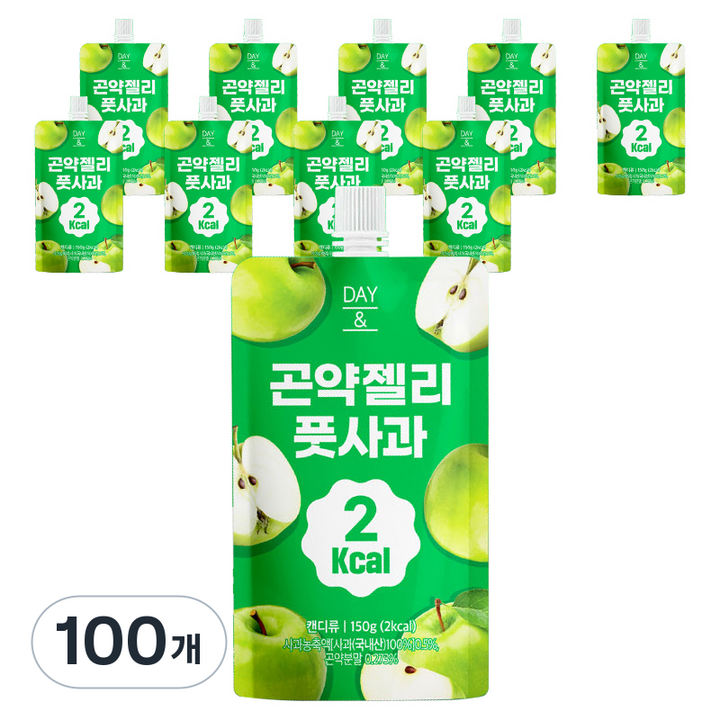 데이앤 2칼로리 곤약젤리 풋사과, 100개, 150g