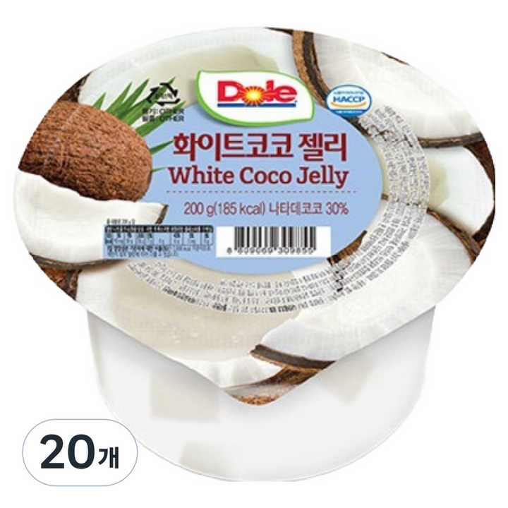 돌 화이트코코 컵젤리, 200g, 20개