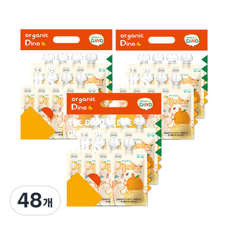 오가닉디노 순수한 과채주스 제주디노, 100ml, 48개