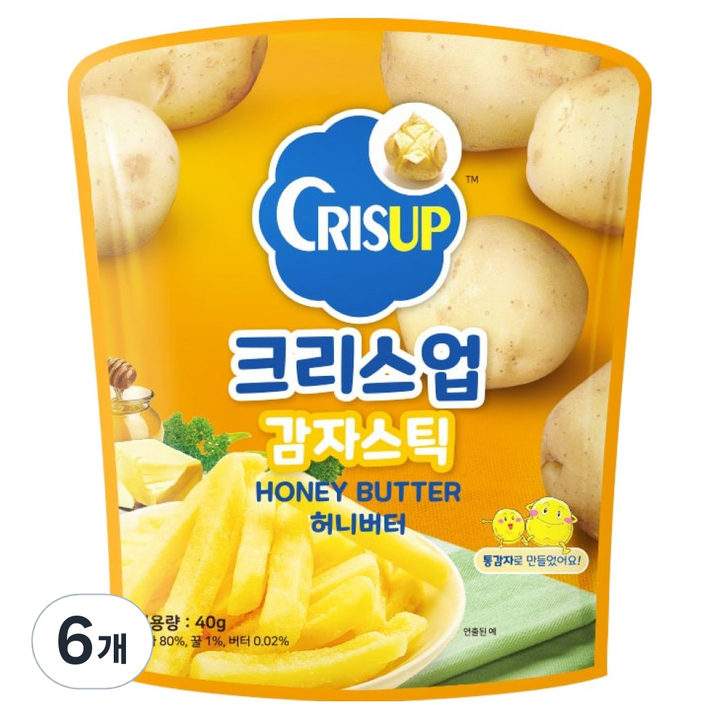 크리스업 감자스틱 허니버터, 40g, 6개