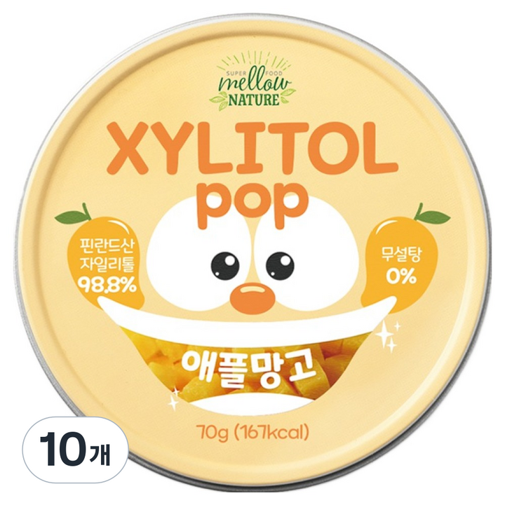 자일리톨팝 틴케이스 애플망고, 70g, 10개