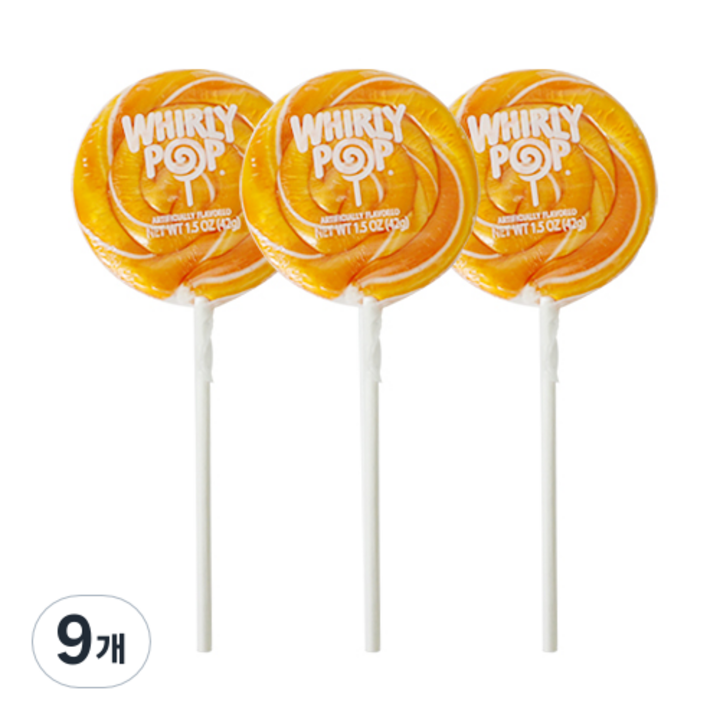 휘리팝 감귤향 막대사탕, 42g, 9개