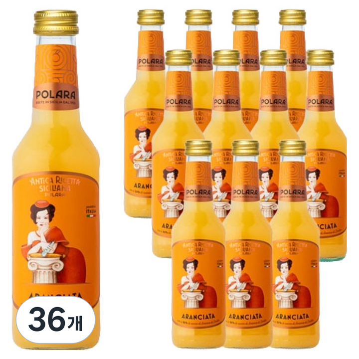 폴라라 시칠리아나 아란시아타 오렌지 탄산음료, 36개, 275ml