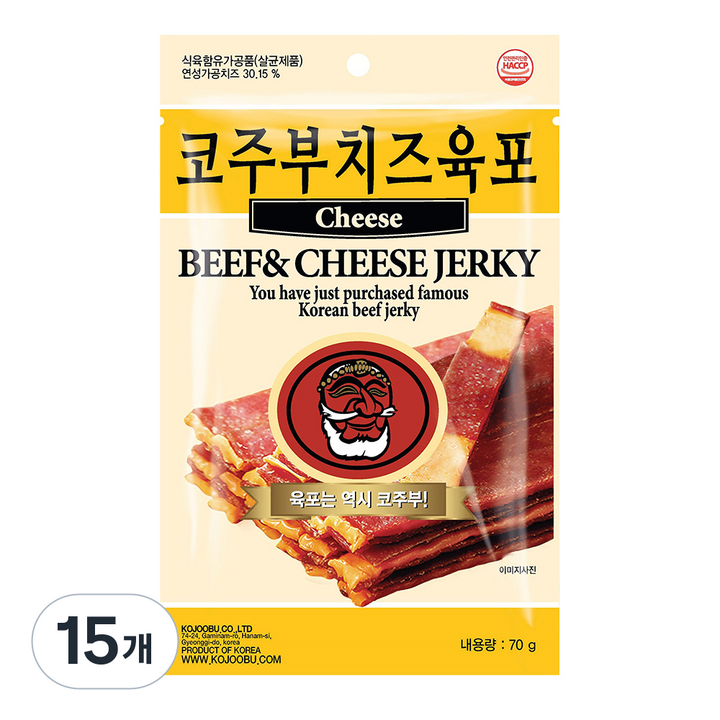 코주부 치즈육포, 70g, 15개