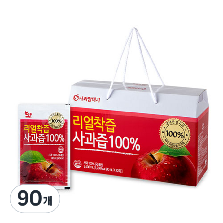 사과망태기 리얼착즙 사과즙 100프로, 80ml
