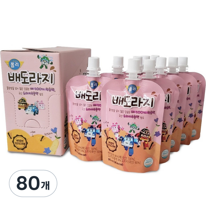 로보카폴리 배도라지즙, 80ml, 80개