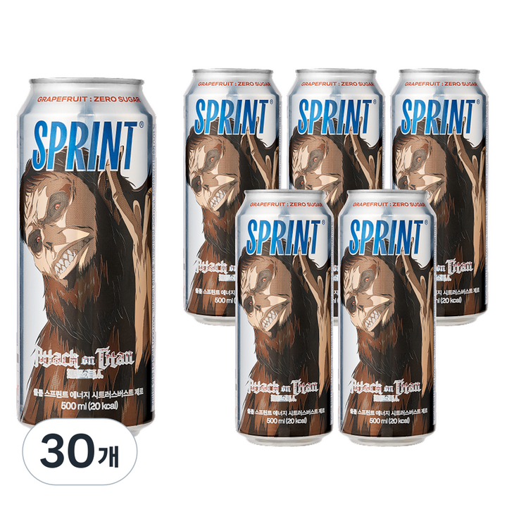 클룹 스프린트 진격의거인 에너지드링크 시트러스버스트 제로, 30개, 500ml