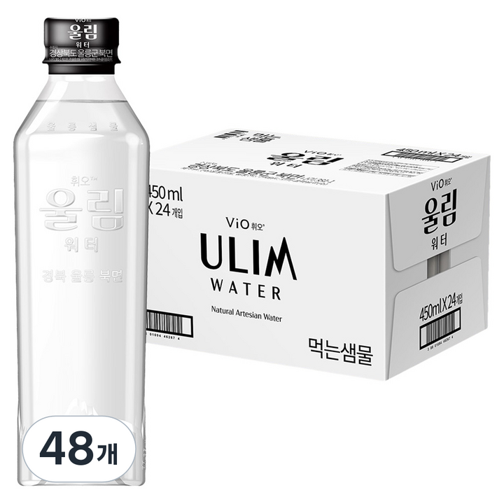 휘오 울림 워터 무라벨, 48개, 450ml