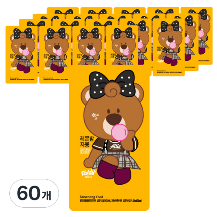 테디아일랜드 레몬밤 자몽, 230ml, 60개