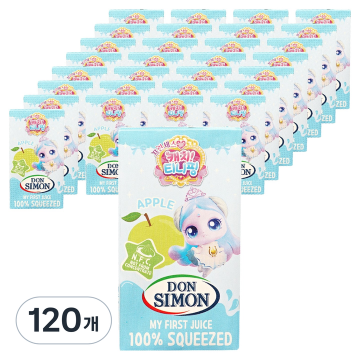돈시몬 티니핑 사과 주스, 120개, 125ml