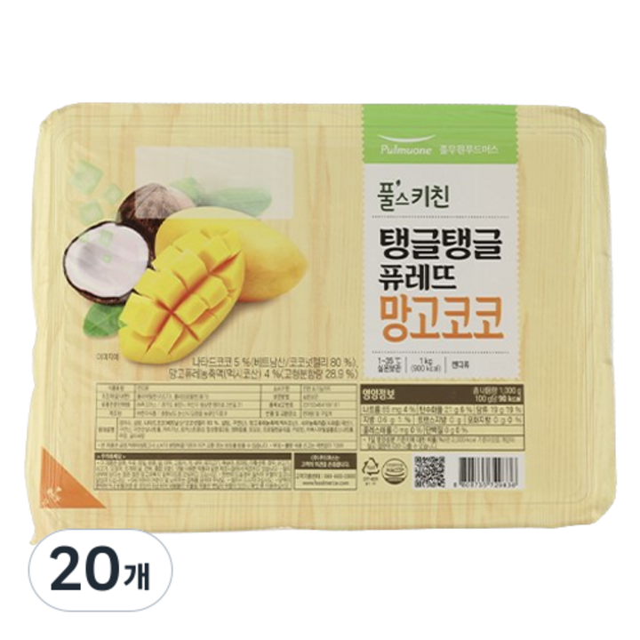 풀스키친 실온 퓨레뜨 망고코코 푸딩 20개입, 1kg, 20개