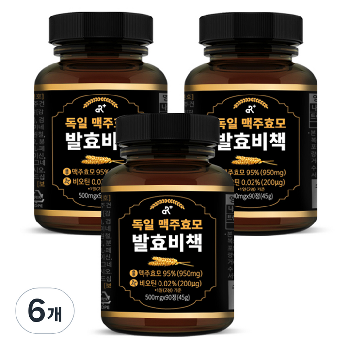 두리농산 독일 맥주효모 발효비책 45g, 90정, 6개
