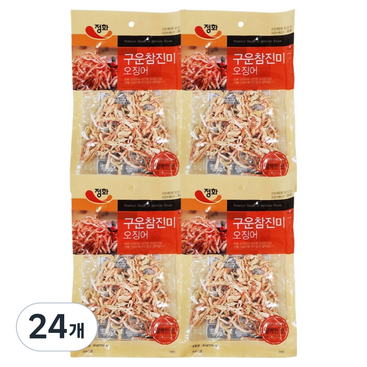 정화식품 구운참진미 오징어, 40g, 24개