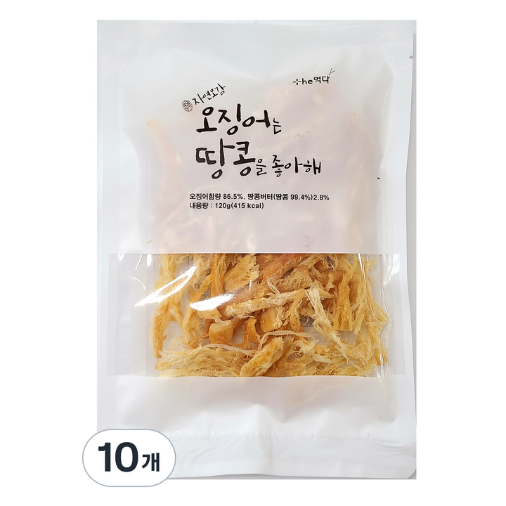 더먹다 자연오감 오징어는 땅콩을 좋아해, 120g, 10개