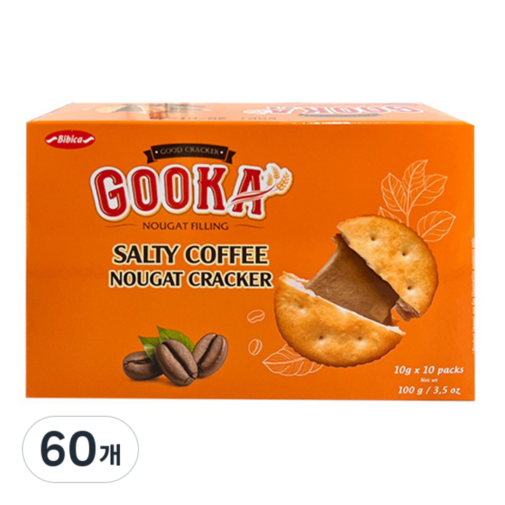 비비카 구카 솔티 커피 누가 크래커, 100g, 60개