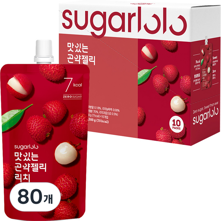 슈가로로 맛있는 곤약젤리 리치, 150g, 80개