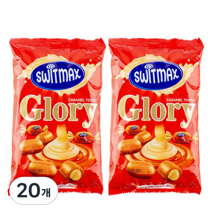 GLORY 카라멜 토피 밀크크림 캔디, 1kg, 20개
