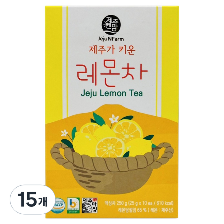 제주앤팜 레몬차 스틱, 25g, 10개입, 15개