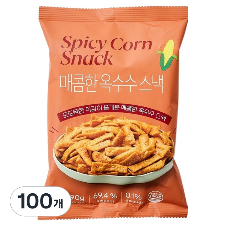 모던하우스 매콤한 옥수수 스낵, 90g, 100개
