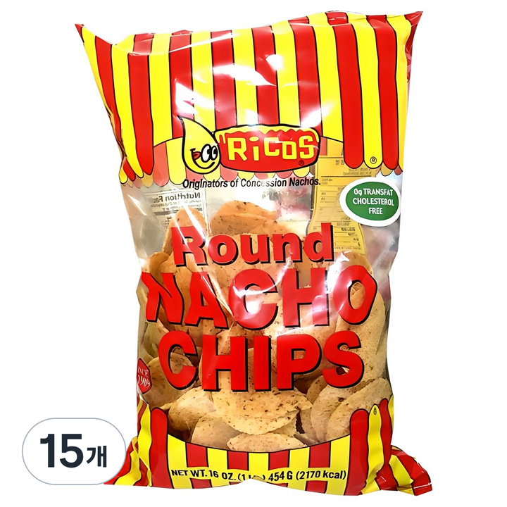 리코스 라운드 나쵸 칩, 454g, 15개