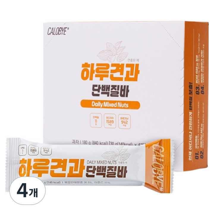 칼로바이 하루견과 단백질바 6p, 180g, 4개