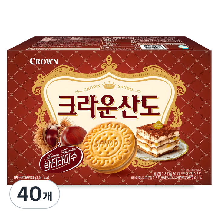 크라운산도 밤 티라미수, 323g, 40개