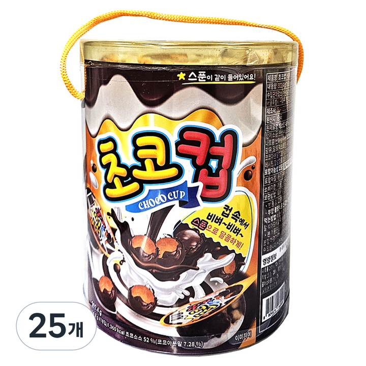 초코컵 과자 18p, 302.4g, 25개