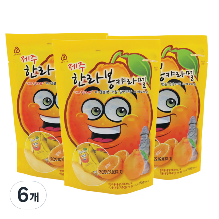 제주 한라봉 캬라멜, 180g, 6개