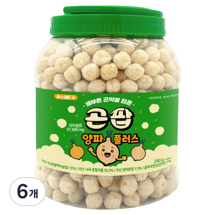 곤팝 닥터스원 배부른 곤약쌀 팝콘 양파플러스, 6개, 250g