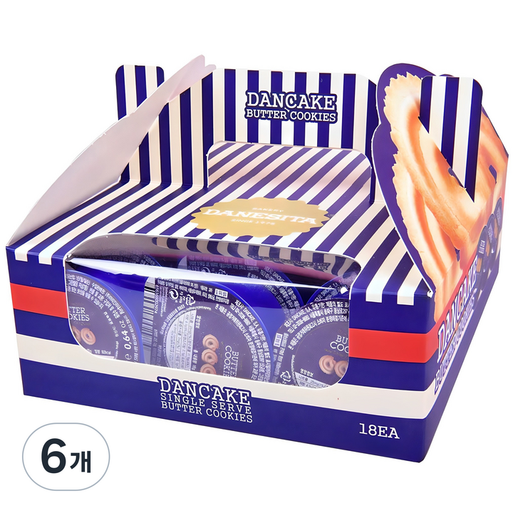 다네시타 댄케이크 버터쿠키 싱글서브, 324g, 6개