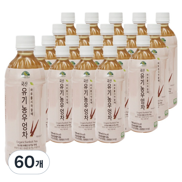 OrganicStory 국산 유기농 우엉차 PET, 500ml, 60개