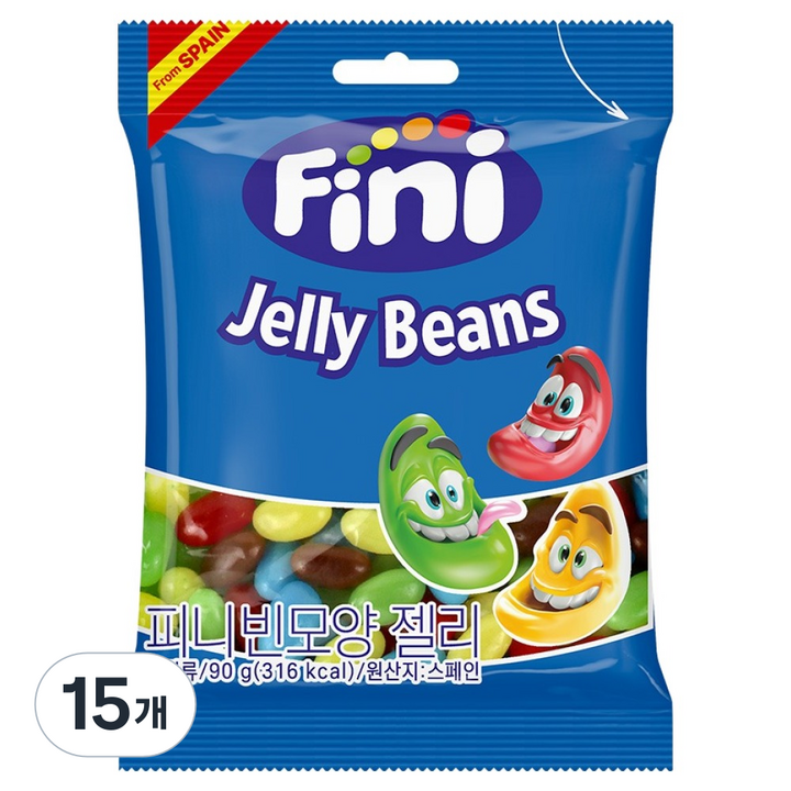 Fini 빈모양 젤리, 90g, 15개