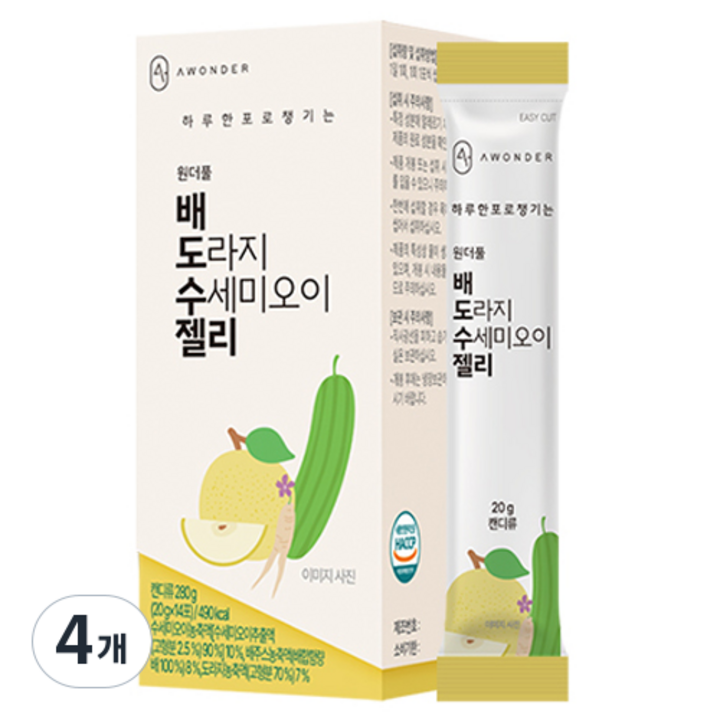 안국약품 원더풀 배도수 젤리 14p, 280g, 4개