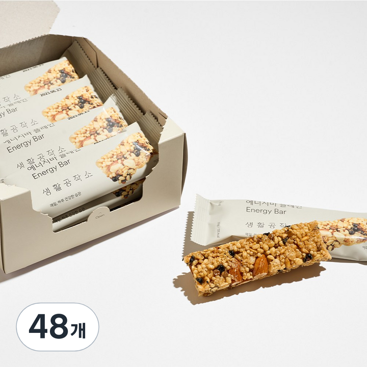 생활공작소 에너지바 플레인, 30g, 48개