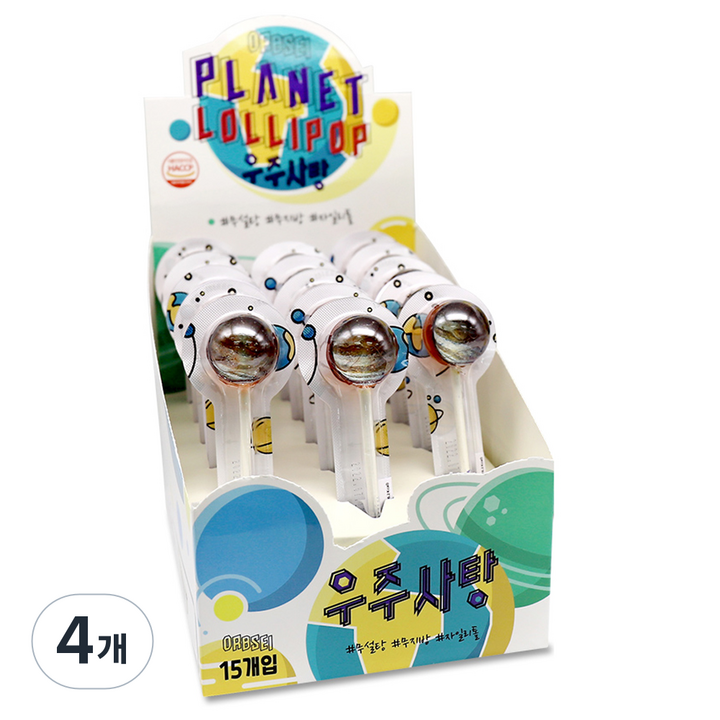 오브세이 우주사탕 목성 파인애플맛 15p, 285g, 4개