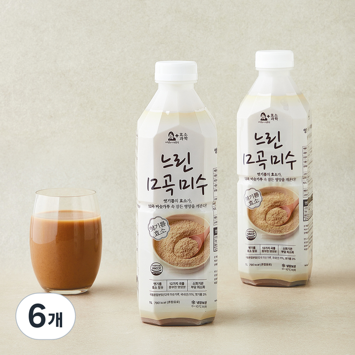 느린부엌 느린 12곡 미숫가루 식혜, 6개, 1L