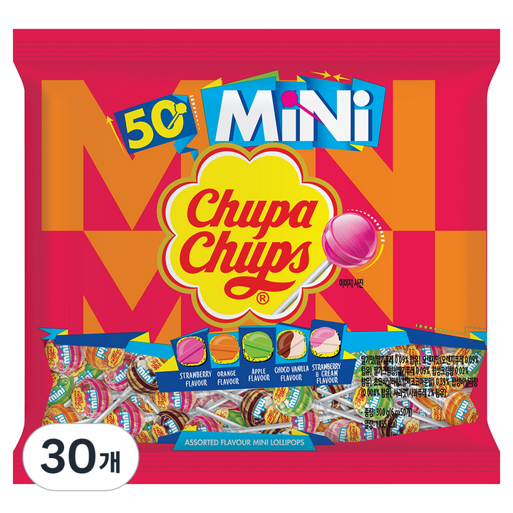 츄파춥스 미니 막대사탕, 300g, 30개