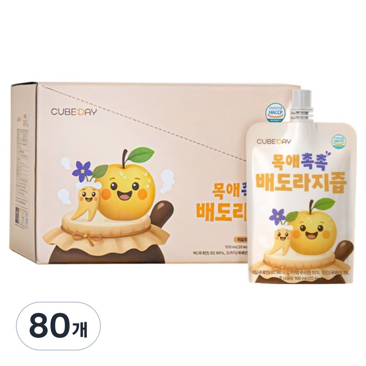 큐브데이 목애촉촉 배도라지즙, 80개, 100ml