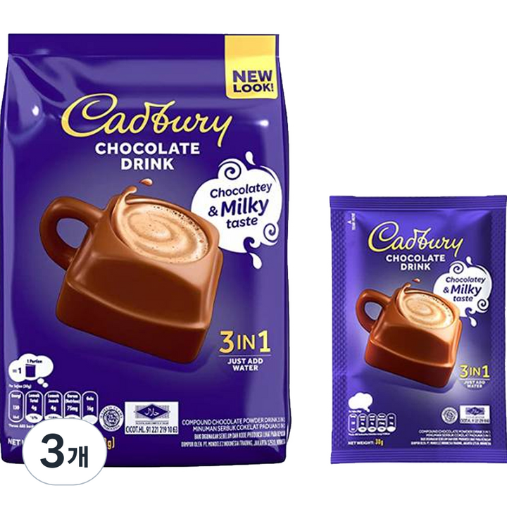 캐드베리 초콜릿 드링크, 450g, 3개