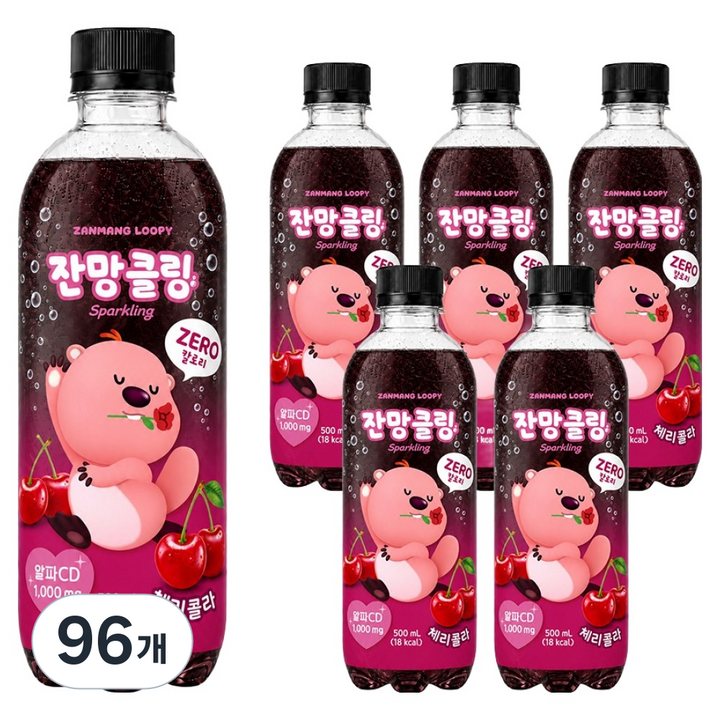 아이코닉스 잔망클링 체리콜라 탄산음료, 96개, 500ml
