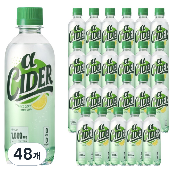 클룹 알파CD 스파클링 제로 레몬라임, 350ml, 48개